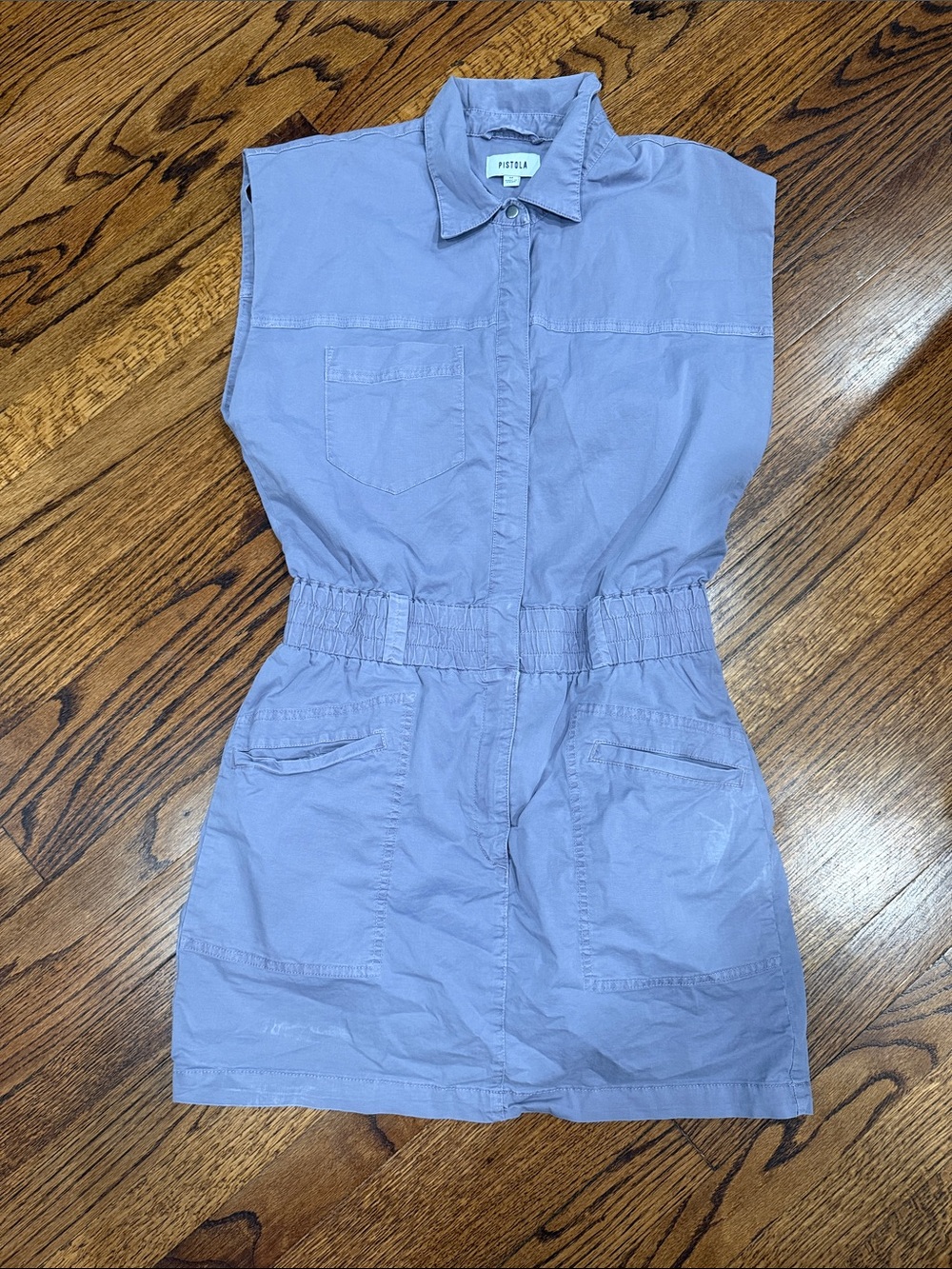 pistola Lavender Sleeveless Utility Mini Dress